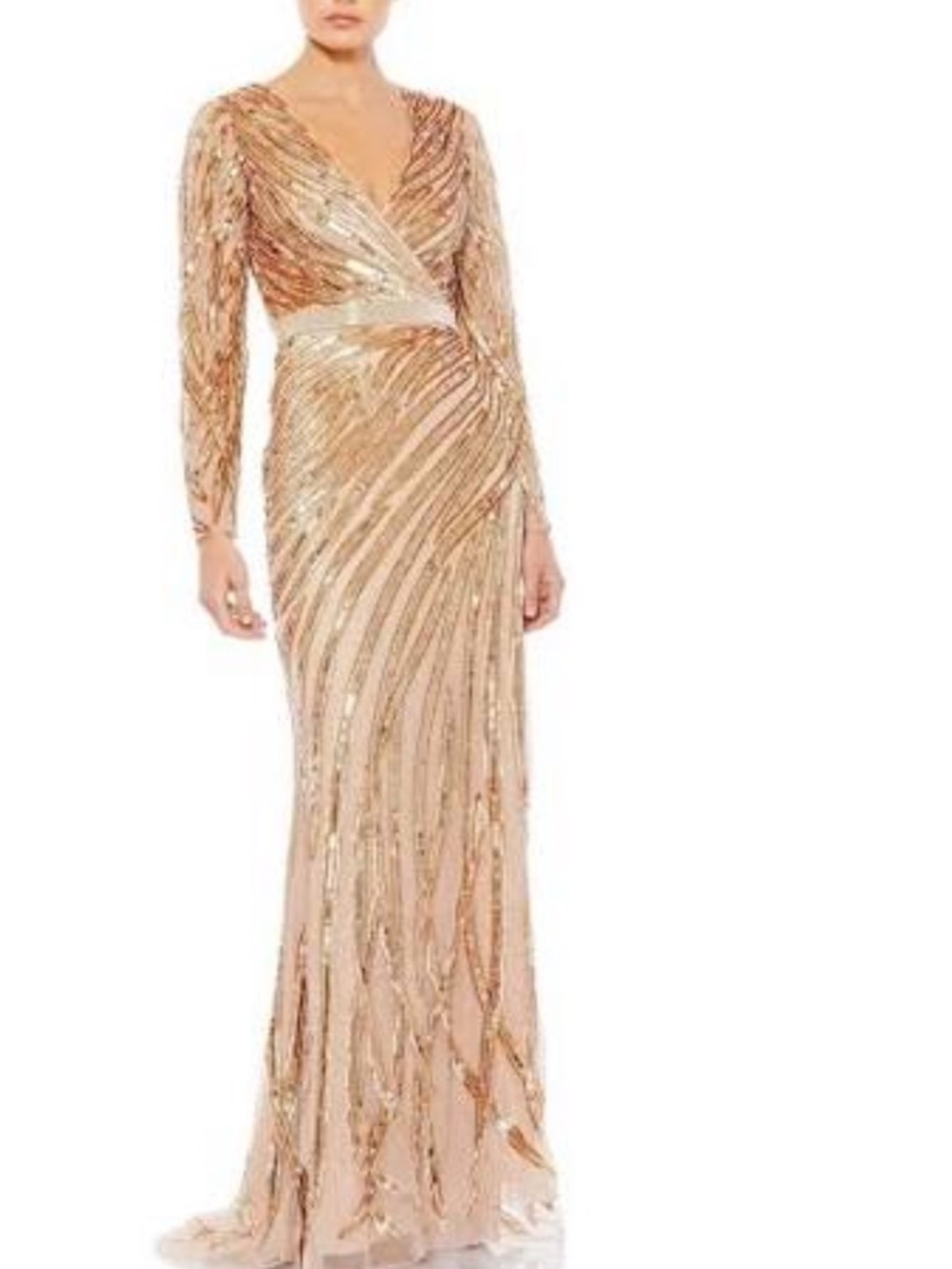 MacDuggal 5438 Gold Mother of the Bride Sequin Dress